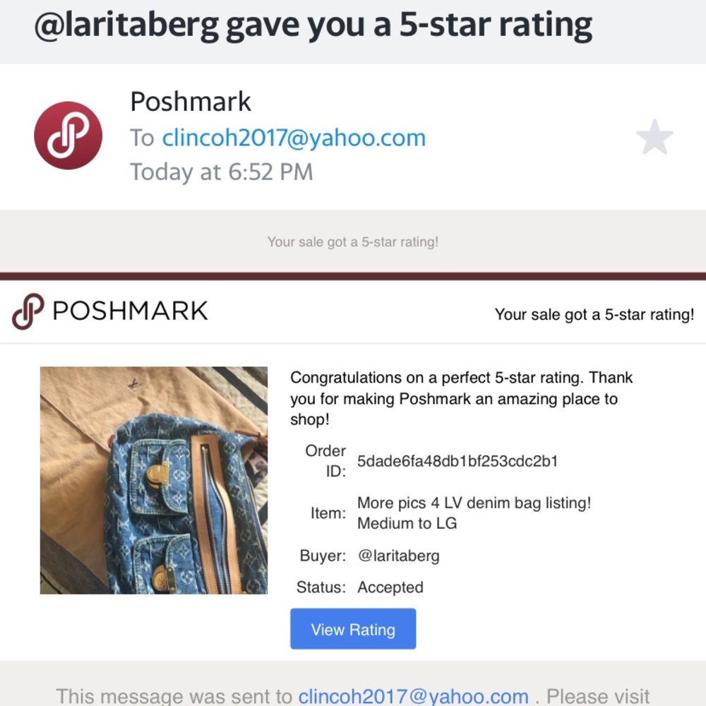 Poshmark 5 star suggested seller: see my high end designer items sales/ ratings